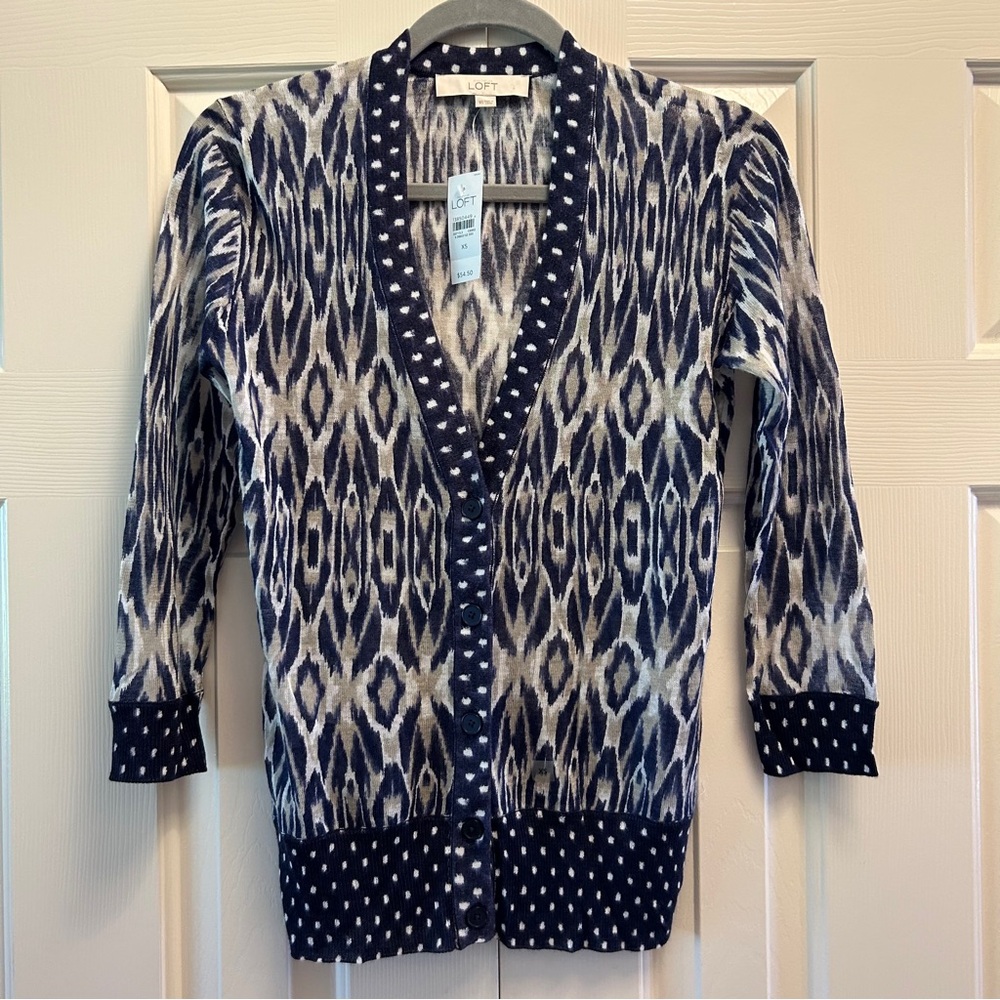 Loft Blue Lightweight Cardigan NWT